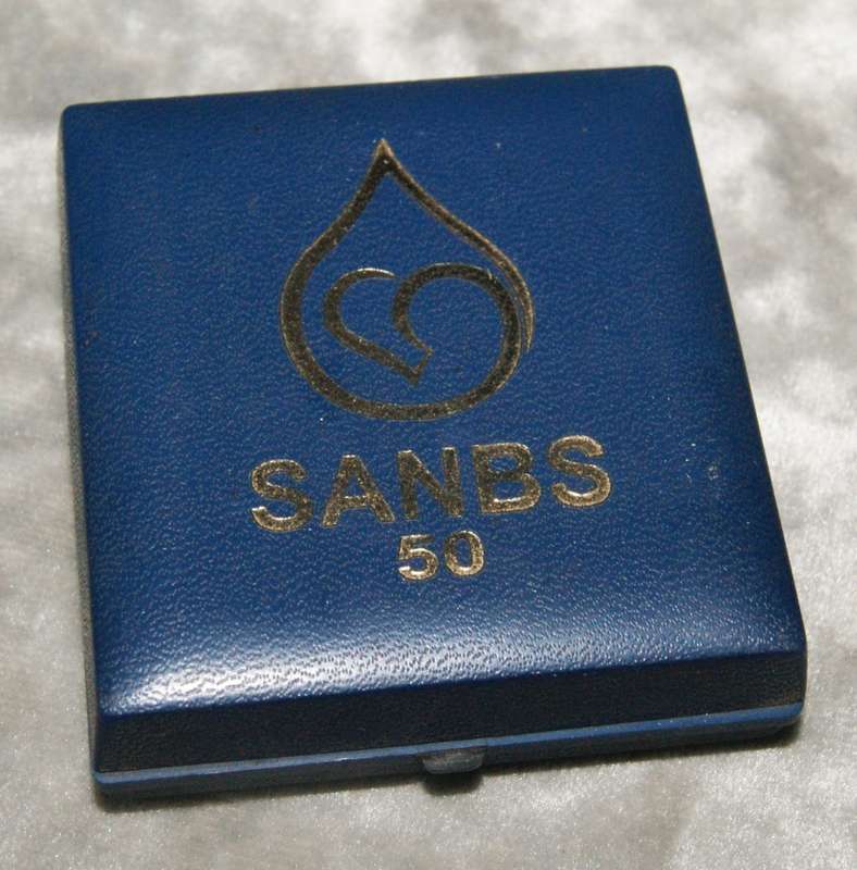 South African national blood service 50 blood donations medal