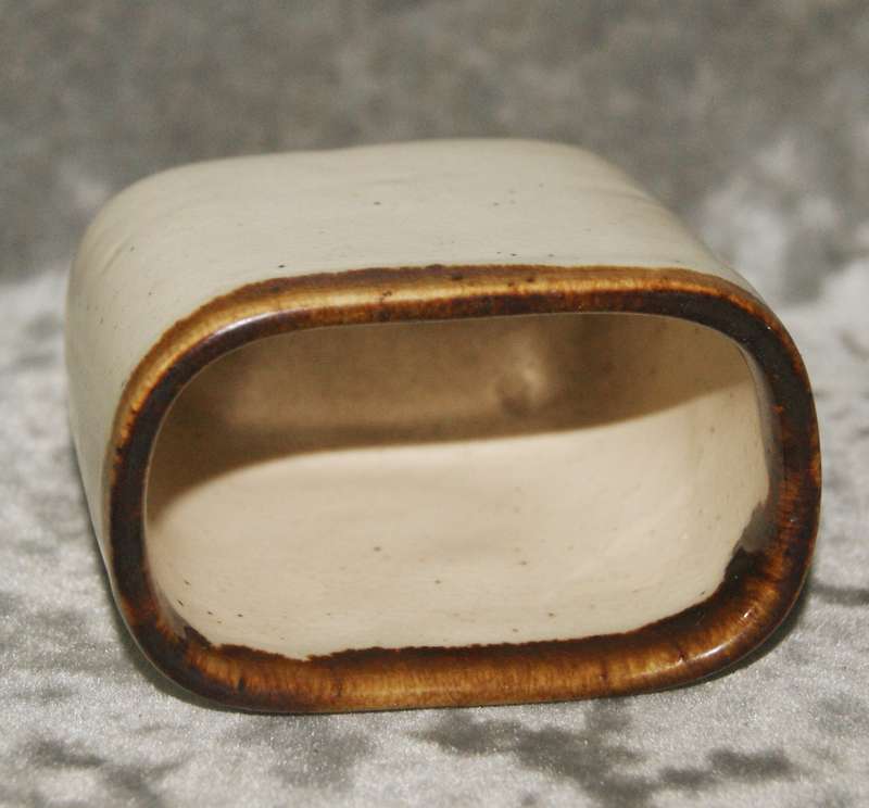Stoneware floral toothpick holder