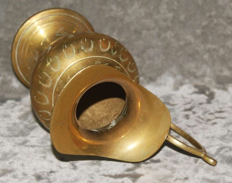 Vintage hand etched brass jug