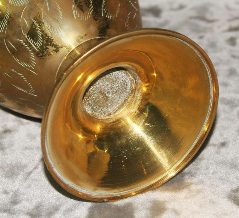 Vintage hand etched brass jug