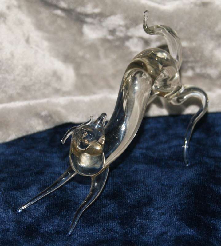 Hand blown glass cat