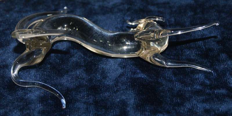Hand blown glass cat