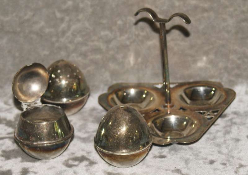 Vintage EMESS EPNS cruet set with stand