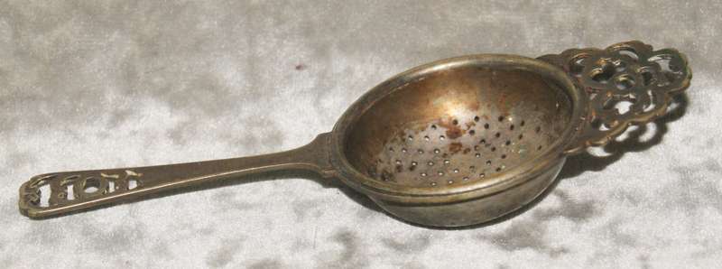 Vintage silver plated tea strainer