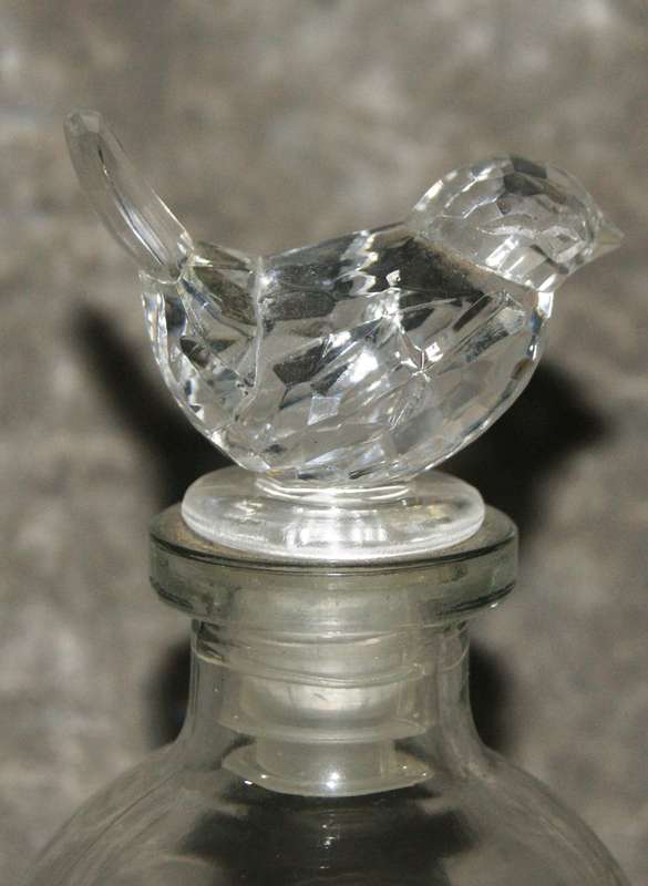 Moulded glass olive oil bottle