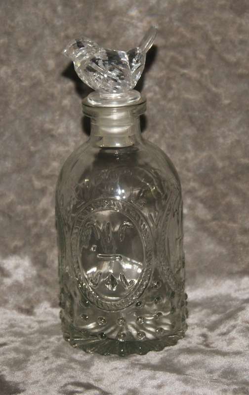 Moulded glass olive oil bottle