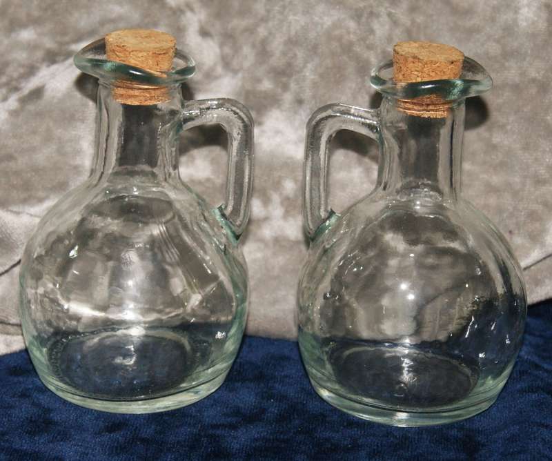 Pair of olive oil and balsamic vinegar bottles