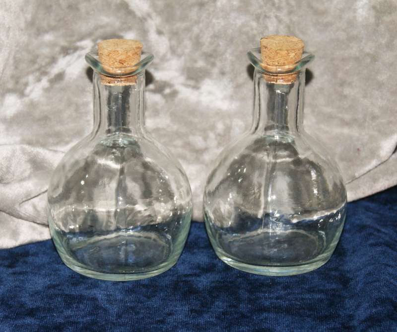 Pair of olive oil and balsamic vinegar bottles