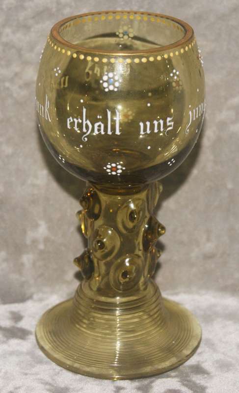 Mid 19th century Bohemian glass German wine cup/ roemer