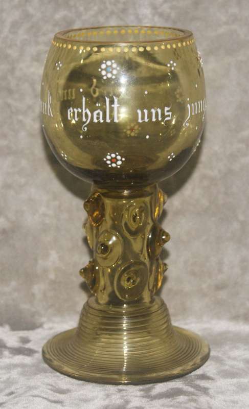 Mid 19th century Bohemian glass German wine cup/ roemer