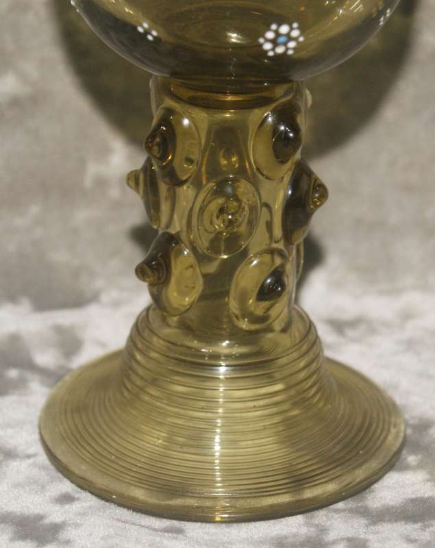 Mid 19th century Bohemian glass German wine cup/ roemer