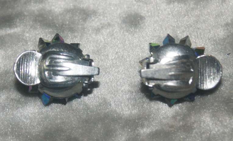 Pair of vintage Austrian Crystal clip on earrings