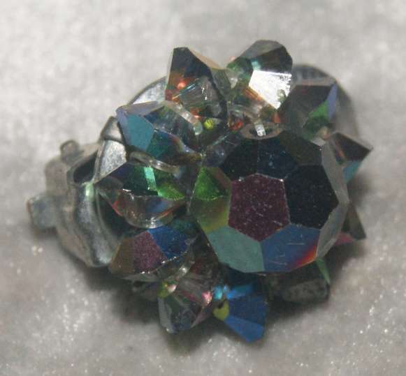 Pair of vintage Austrian Crystal clip on earrings