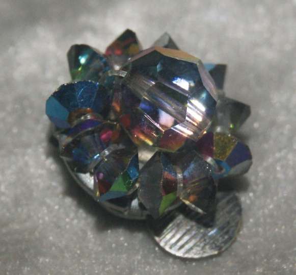 Pair of vintage Austrian Crystal clip on earrings