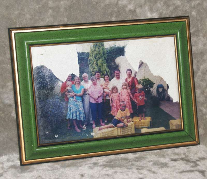 Green and gold picture frame