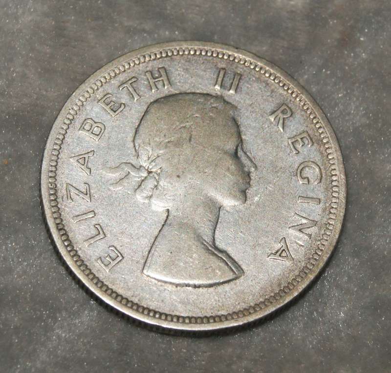 1955 South Africa 2.5 Shilling (half crown) VF 50% silver coin