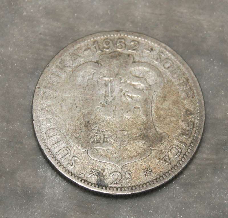 1952 South Africa 2 Shilling (florin) 50% silver coin