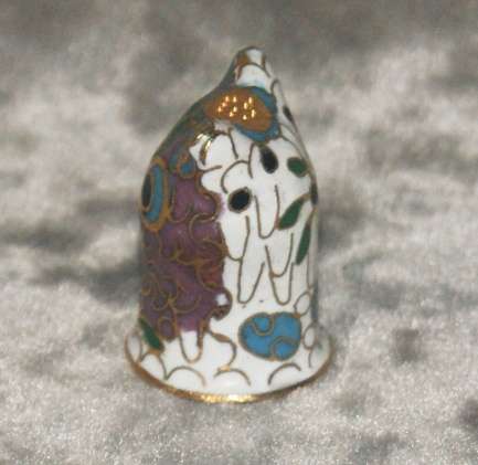 Vintage Cloisonne owl thimble