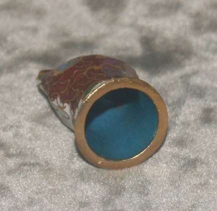 Vintage Cloisonne owl thimble