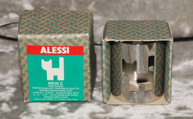 Alessi KK10C cat serviette ring in original box