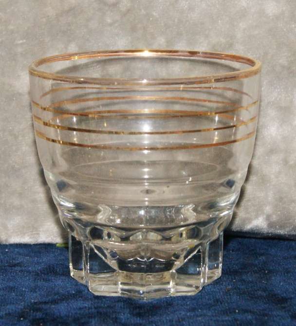 Set of 5 gilded french lemonade glasses