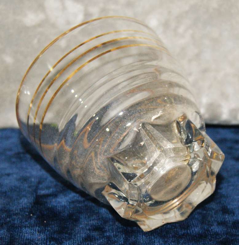Set of 5 gilded french lemonade glasses