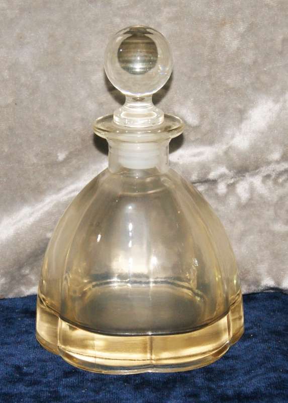 Vintage smokey glass bell shaped decanter