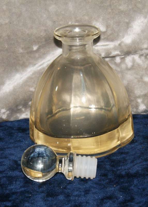 Vintage smokey glass bell shaped decanter