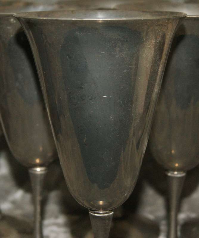 Set of 6 Bolcona silver plated wine goblets
