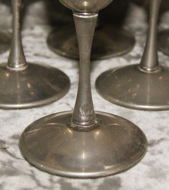 Set of 6 Bolcona silver plated wine goblets