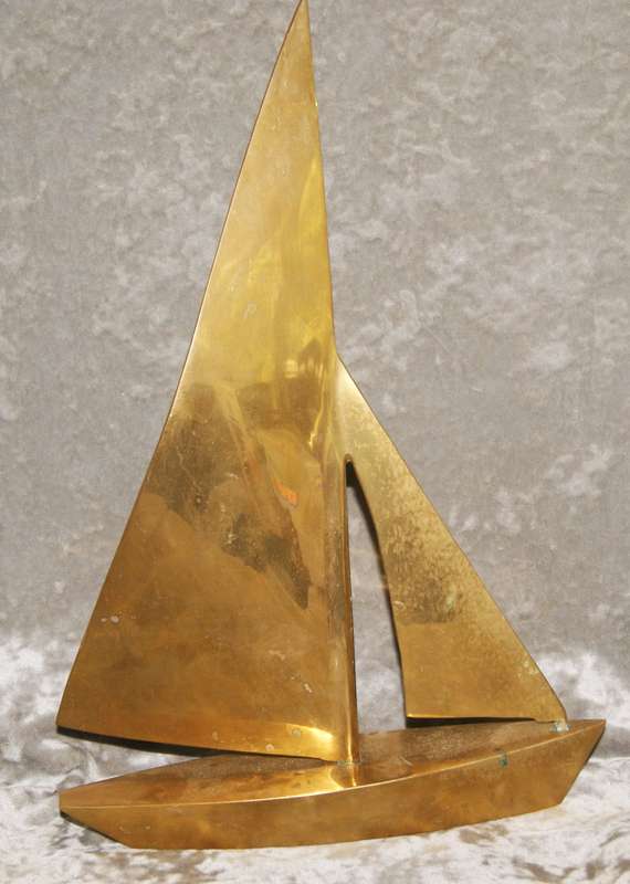 Large brass sailing boat (yacht)