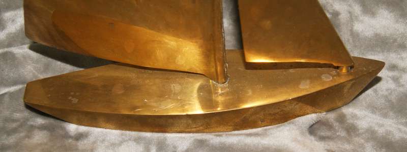 Medium brass sailing boat (yacht)