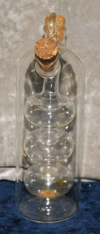 Hand blown glass olive oil and balsamic vinegar decanter