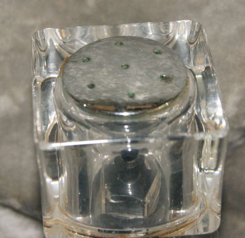 Acrylic pepper and salt shaker (slightly damaged)
