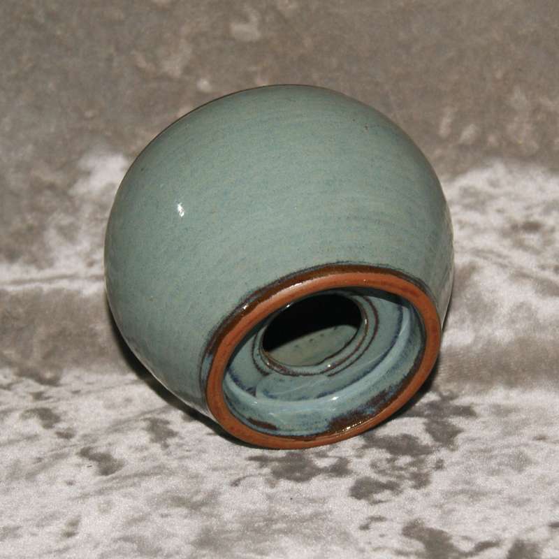 Vintage hand made hand painted stoneware potpourri holder