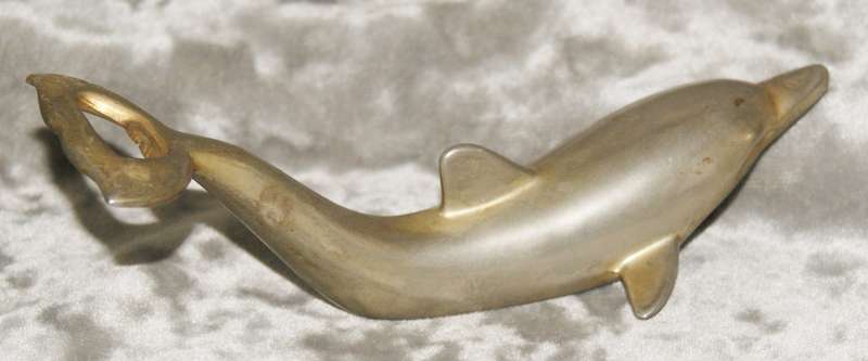 Silver plated dolphin bottle opener