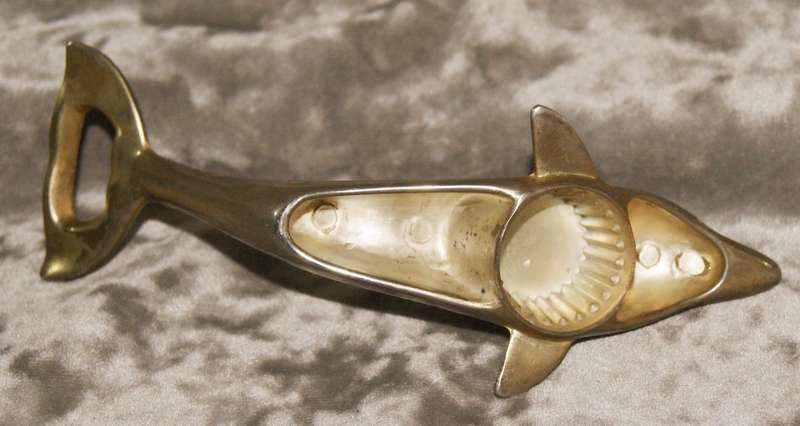 Silver plated dolphin bottle opener