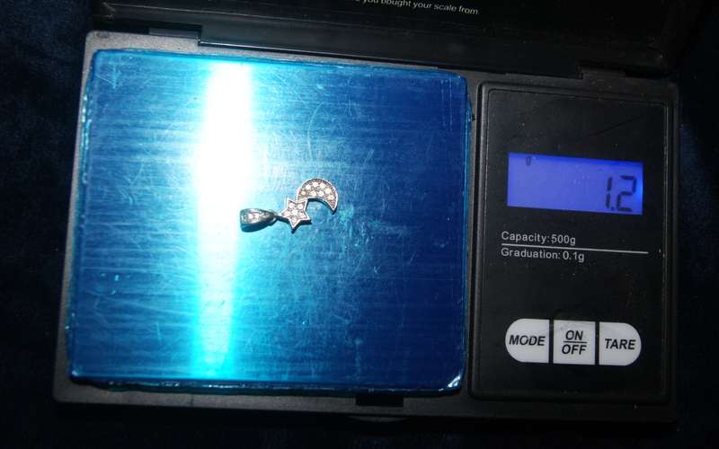925 Sterling silver moon and star pendant (1.2g) @@ CCRRAAZZYY R1 START