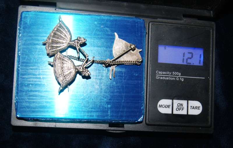 Vintage sterling silver ladies ballerina collar brooch (12.1g) @@ CCRRAAZZYY R1 START