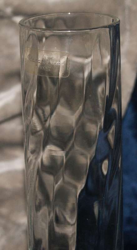 Pasabahce fluted glass vase