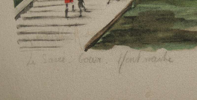 Watercolour on paper Sacre-coeur basilica by Gabrielle Ardant signed