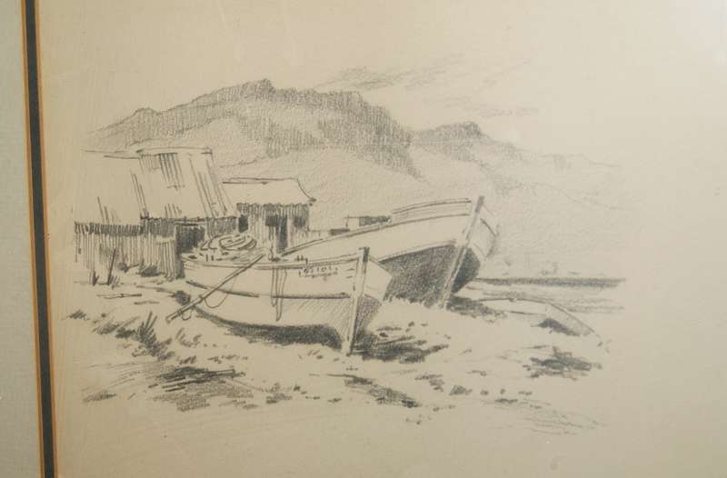 John Paterson Pencil on Paper harbor/ fishing scenes signed