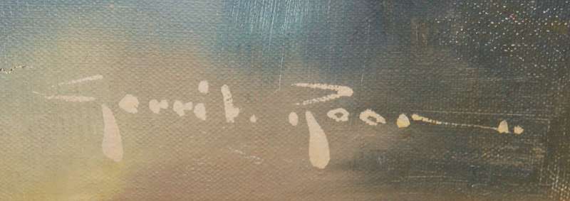 Oil on canvas landscape by Gerrit Roon signed