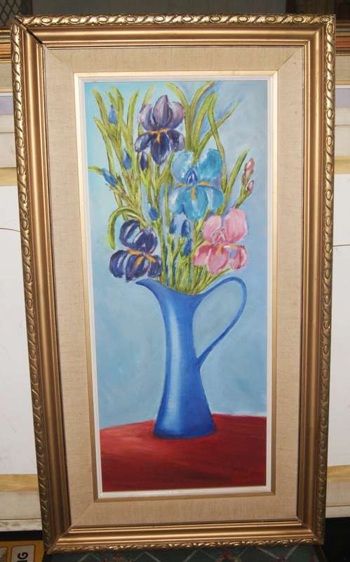 Still life oil on board by Cliff H Crompton