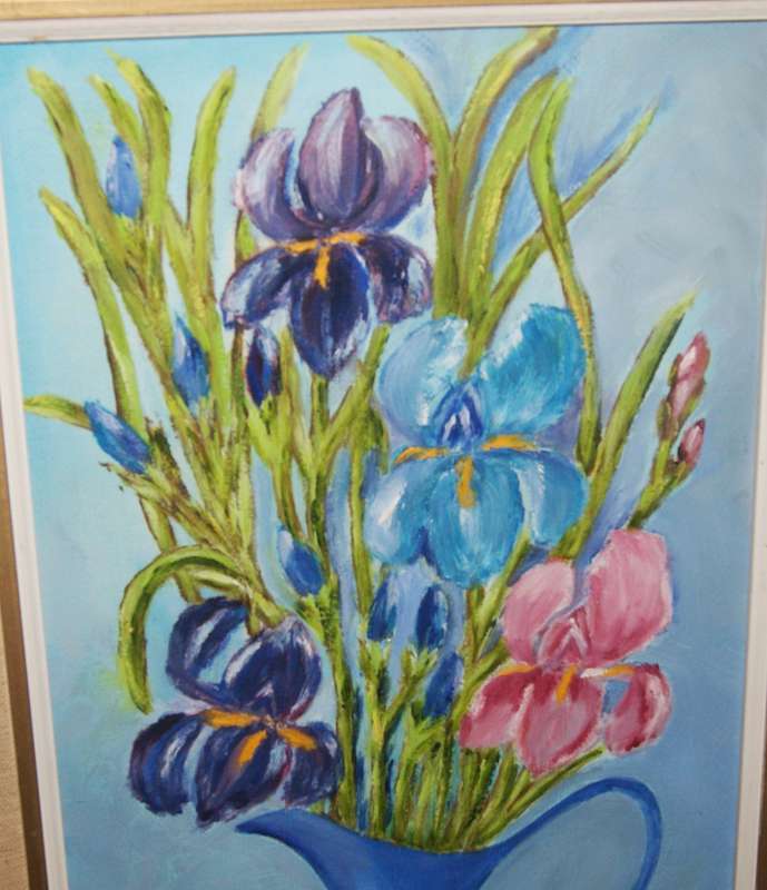 Still life oil on board by Cliff H Crompton