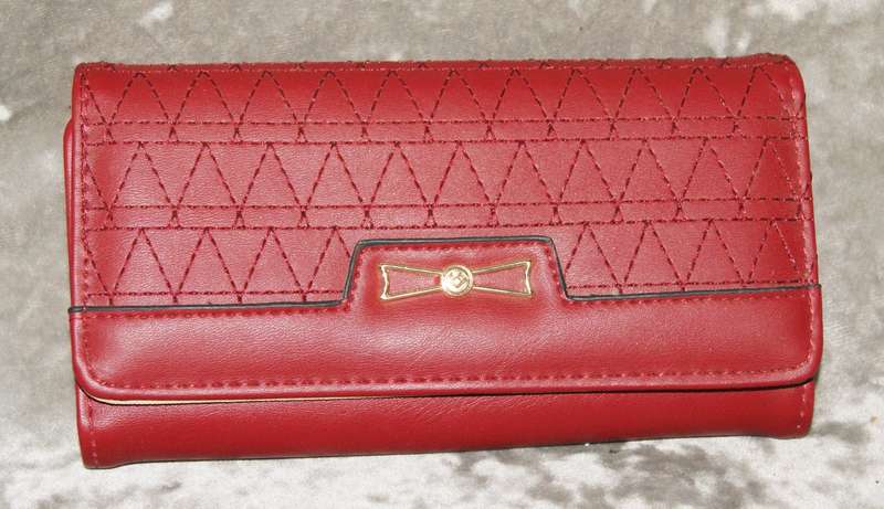 Red and beige purse