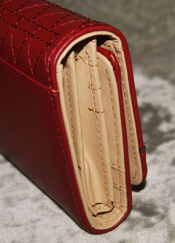 Red and beige purse