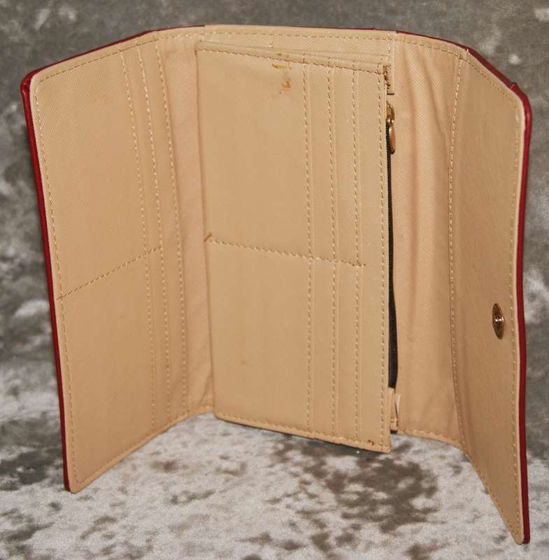 Red and beige purse
