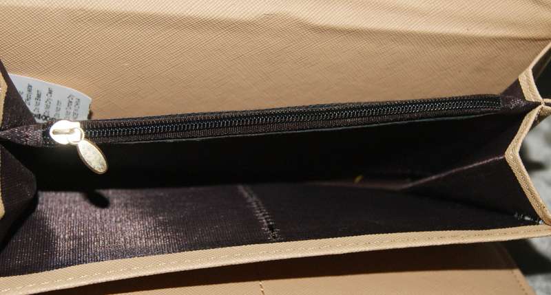 Red and beige purse