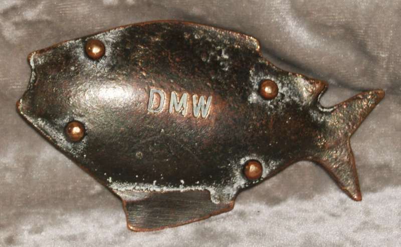 Austrian DMW copper fish shaped soap holder